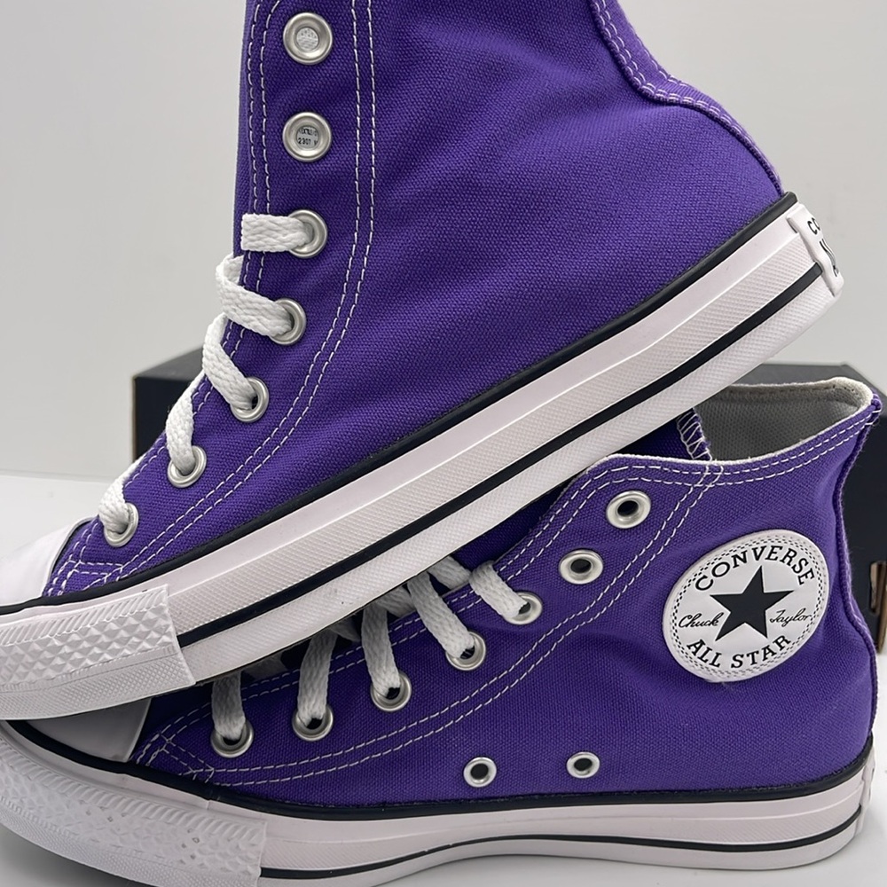 Converse Men’s Chuck Taylor All Star Hi B Grade Purple White 137833F Sneakers - Picture 15 of 16